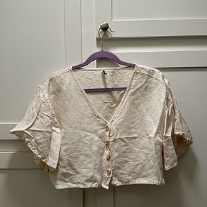 Amuse Society Linen cropped shirt